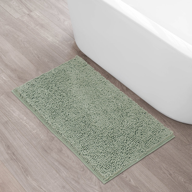Non-Slip Bath Mat - Basics by Wayfair™, Single - 21" L x 34" W, Sage Green