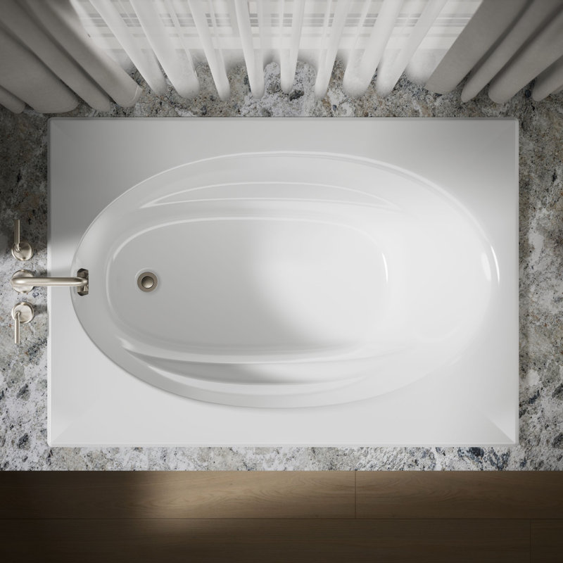 Windward® 60" x 42" Drop In Soaking Bathtub, White