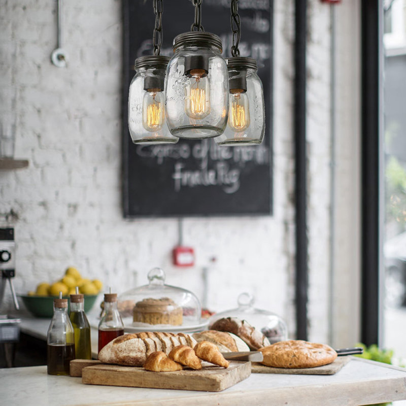 Lustre géométrique en pot à 3 lumières