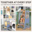 Kitchen stool helper adjustable height child standing learning tower wooden kids step stools for bathroom-258557300