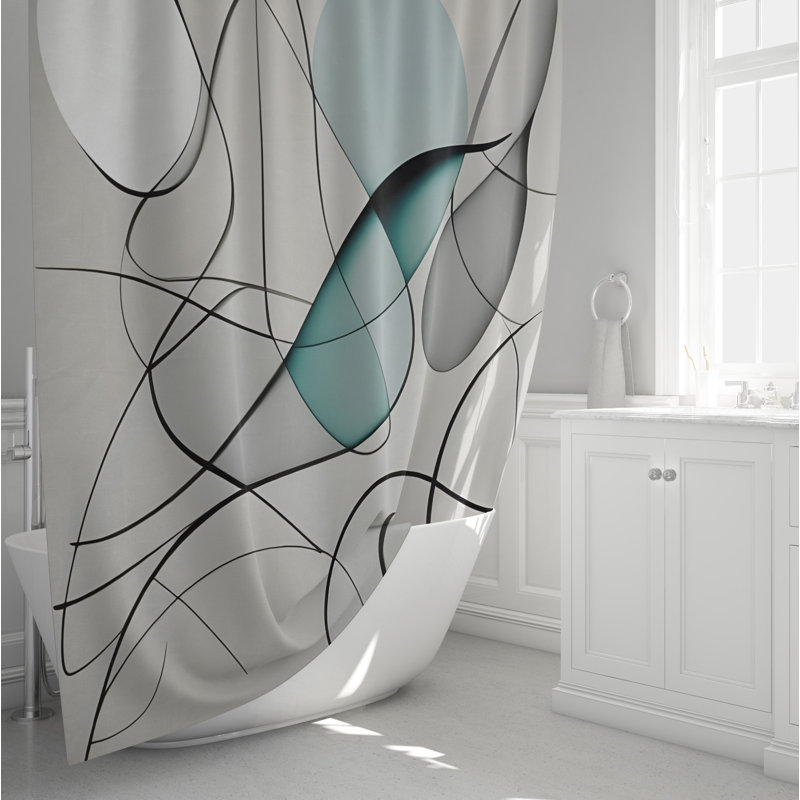 Rideau de douche Clotile Abstract, H 83 po x l 70 po