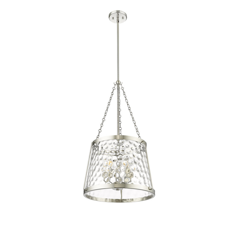 Luminaire suspendu conique à 5 lumières Jysiah, Nickel poli