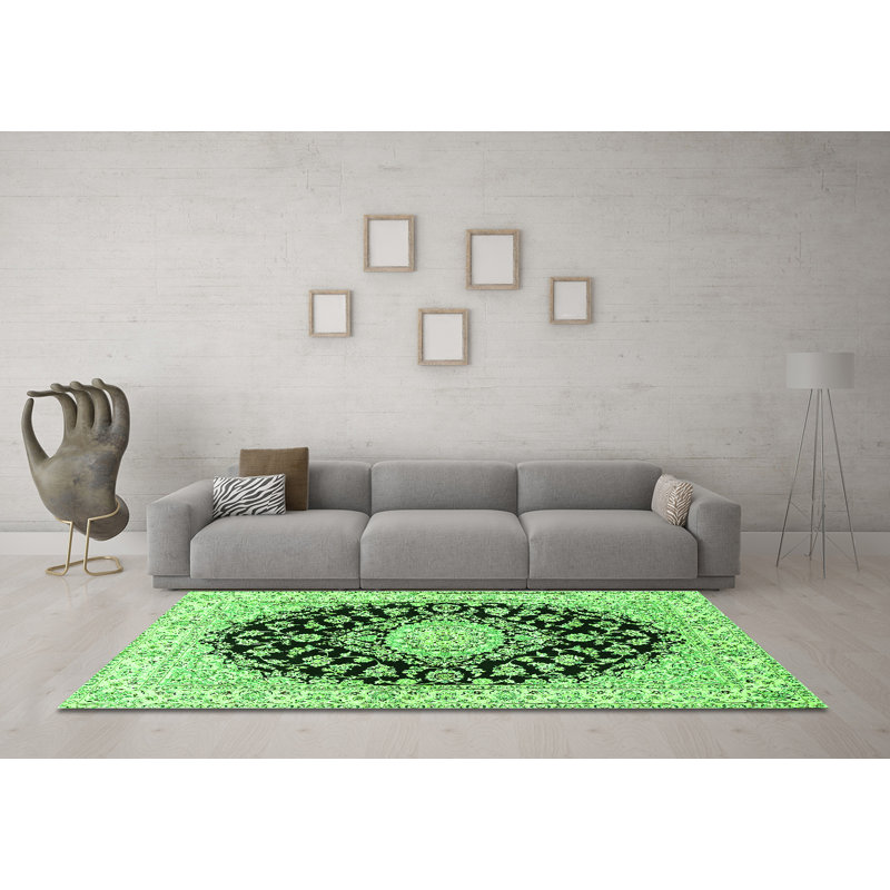 Masoud Performance Floral Indoor Rug, 7' Square