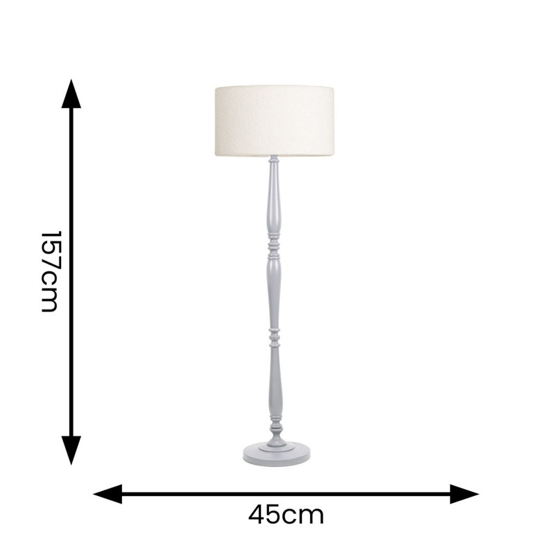 Kionte 142cm Traditional Floor Lamp, Grey