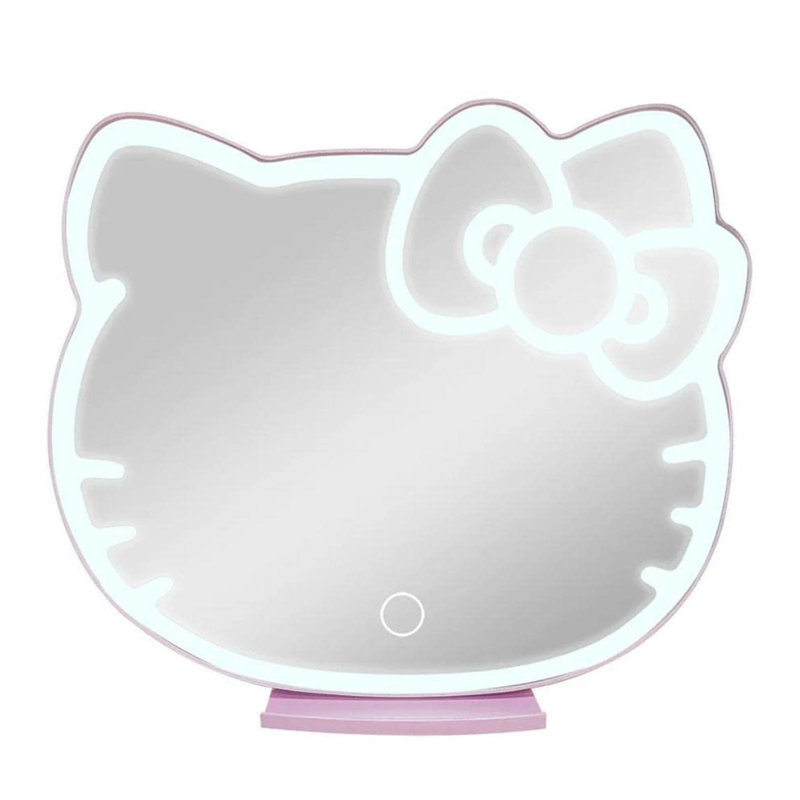 Supercute Tabletop Desk Mirror with Light and Touch Sensor Switch Tri Tone LED Lighted Makeup Mirror
