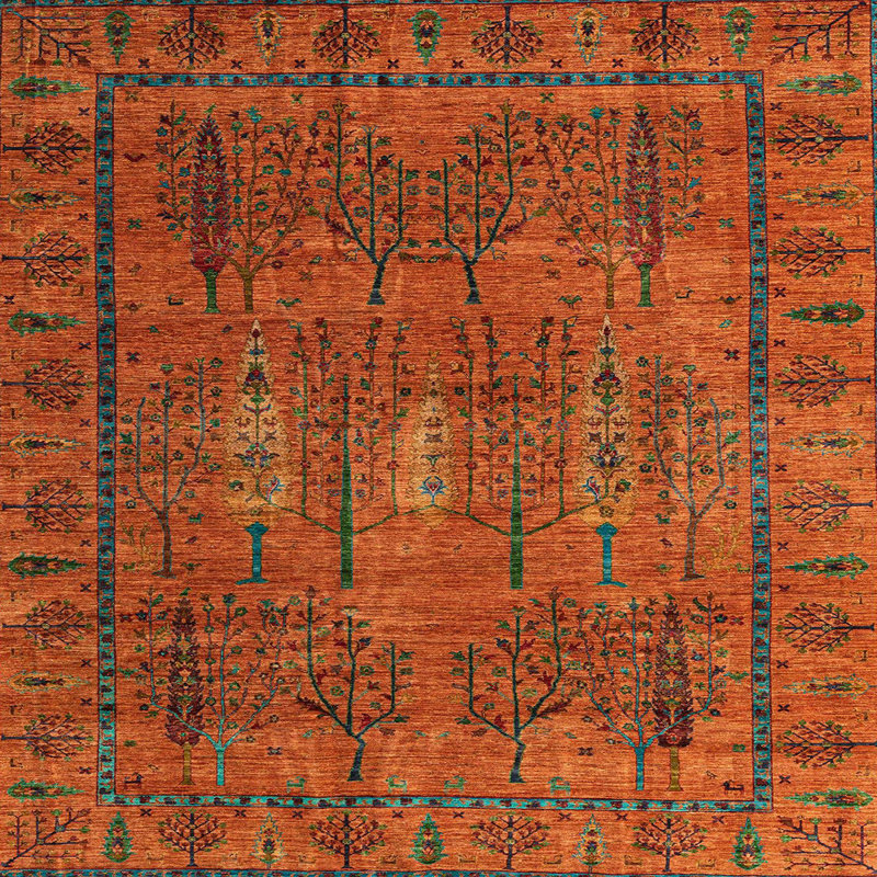 Amayha Floral Indoor Rug, Square 4'