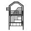 Lit mezzanine en métal avec toit et boîte de rangement, simple