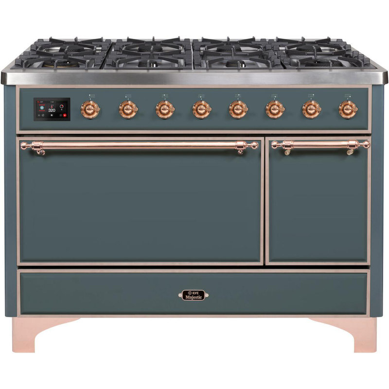 Majestic II 47.83" 5.02 Cu.Ft. Freestanding Dual Fuel with Griddle and Convection Oven, Stainless Steel/Copper, Natural Gas