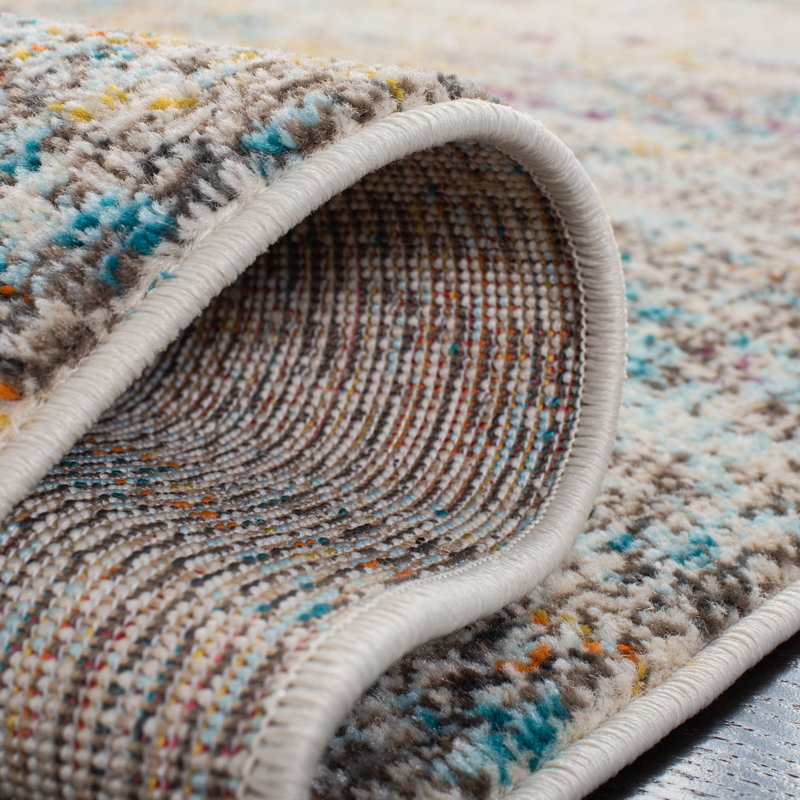 Tapis beige / gris Riccio, Tapis de couloir 2 pi 2 po x 14 pi
