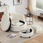 Fauteuil demi-tonneau rond pivotant surdimensionné avec repose-pieds demi-lune et double rangement-108606792