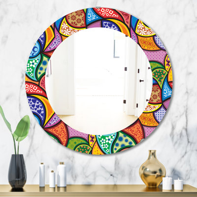 Abstract Colorful Bohemian and Eclectic Accent Mirror