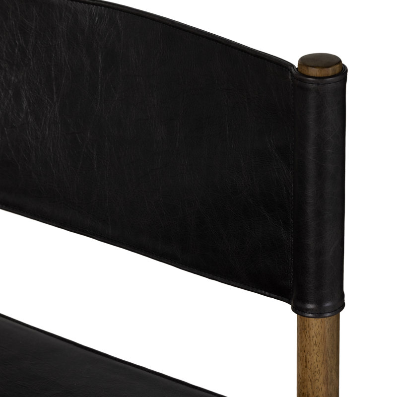Chaise d'appoint rembourrée noire Matisse, Noir, Naturel rétro