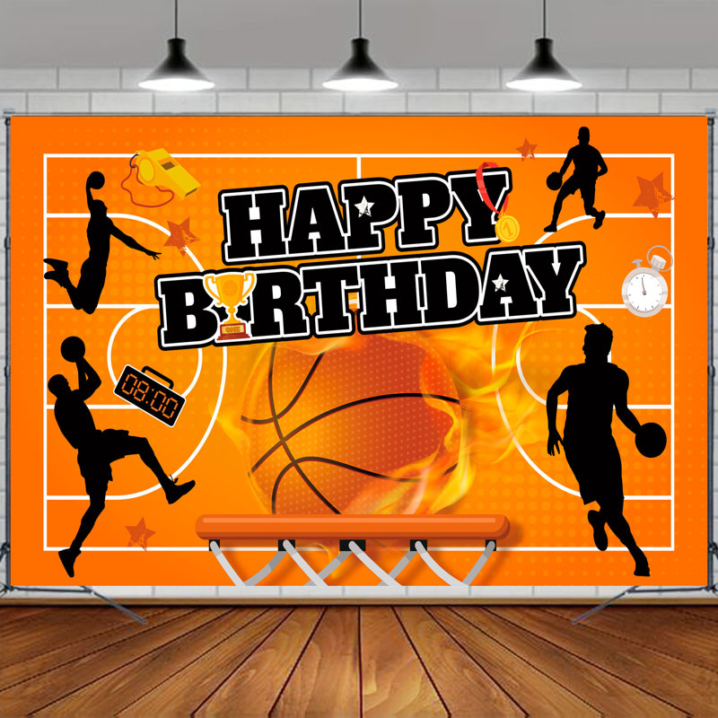 Toile de fond basketball pour fête d'anniversaire, toile de fond basketball 71 x 43 po