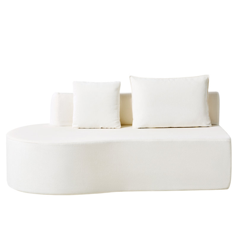Canapé modulaire à courbure modulaire Boneless, Blanc