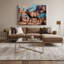 «Southwestern Animals», art mural gris sur toile 26-1403199853
