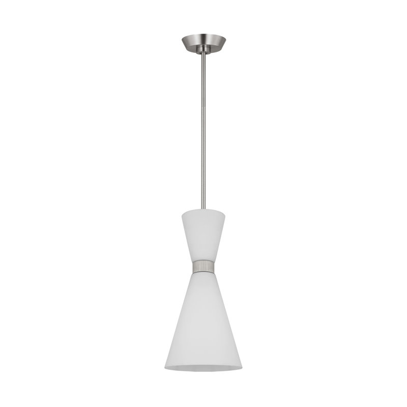Petit luminaire suspendu 1 lumière Belcarra, Acier brossé