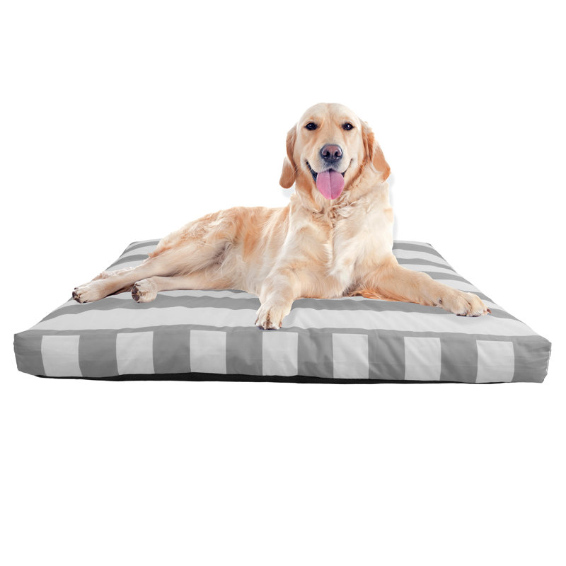  PETMAKER 44-Inch Water-Resistant Dog Bed Large – Pet Bed with Removable Washable Cover and Non-Slip Bottom, Gray, White/Gray