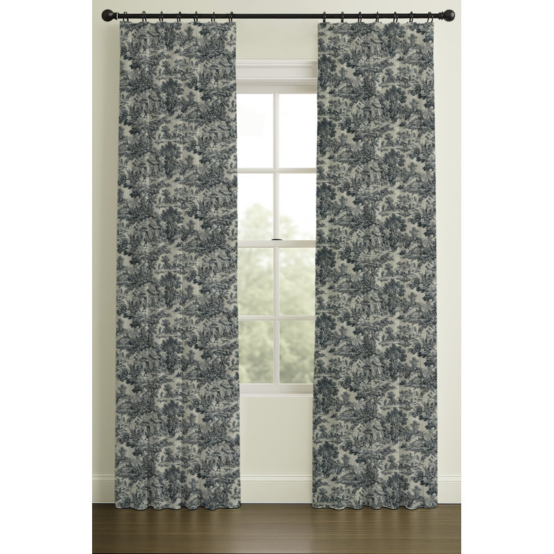 Motif de plis inversés à doublure plissée, L 33 po x L 96 po, Bleu, Double doublure