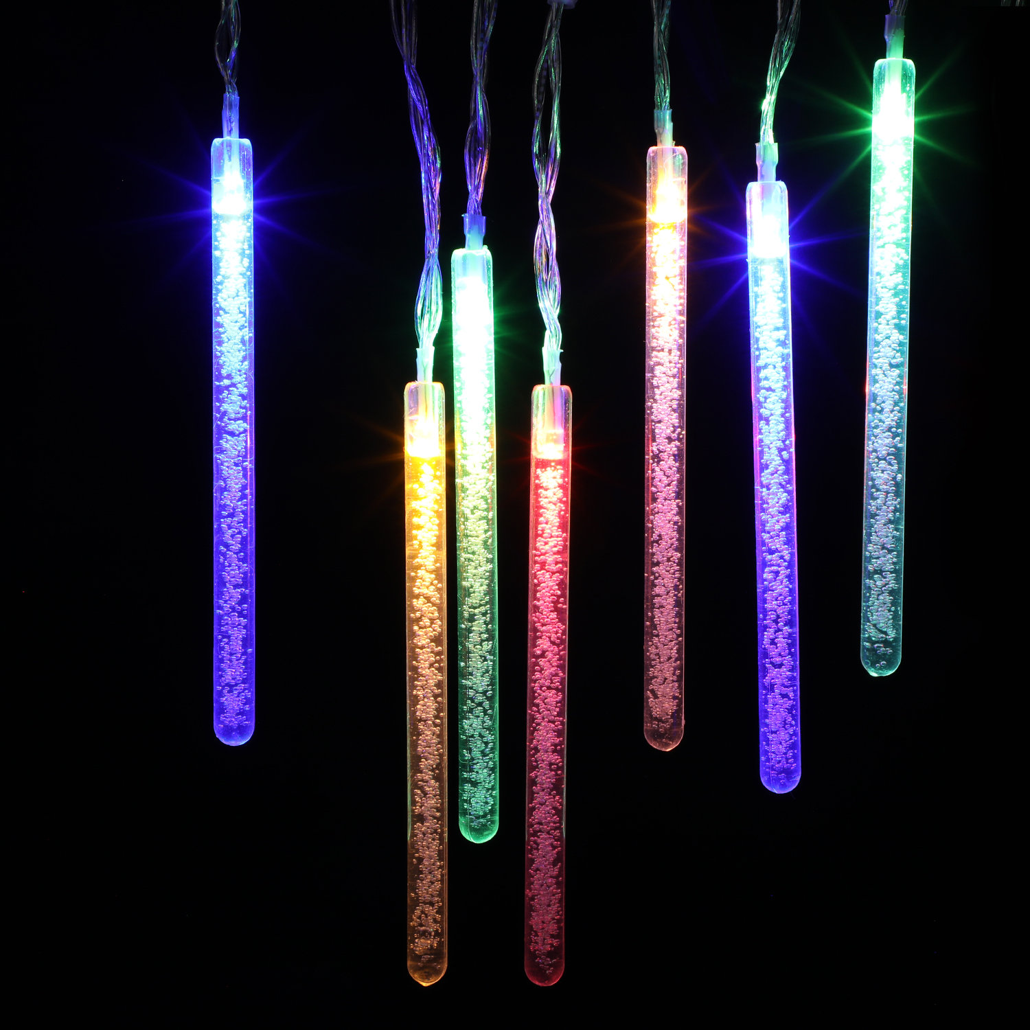 The Holiday Aisle® 8'' LED Tubular String Lights Battery Powered for ...