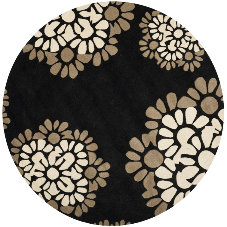 Coreatha Hand Tufted Wool/Cotton Floral Rug in Silhouette