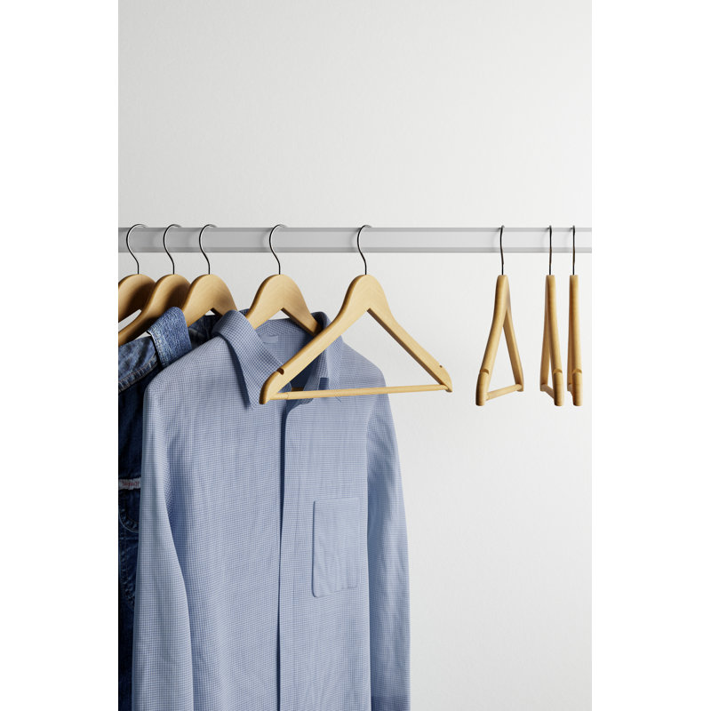 Maple Wood Non-Slip Clothes Hangers with 360° Swivel Hook, 24-Pack