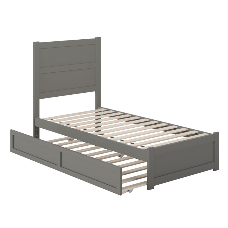 Ivor Solid Wood Trundle Bed, Twin, Gray