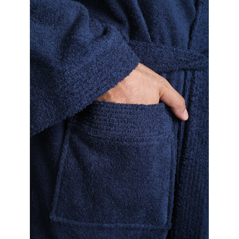 Peignoir Rabun 100% coton, Bleu marine, P / M