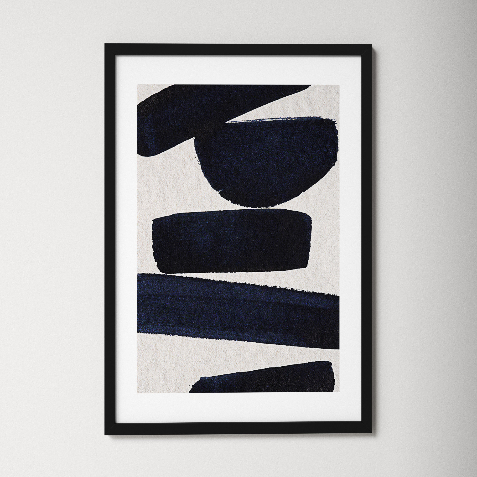 Japandi 5 by Simon West, Black, 34.6" H x 23.4" W x 0.88" D