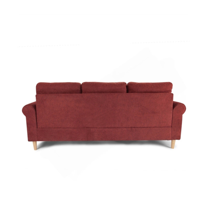Canapé modulaire réversible en velours rouge paprika