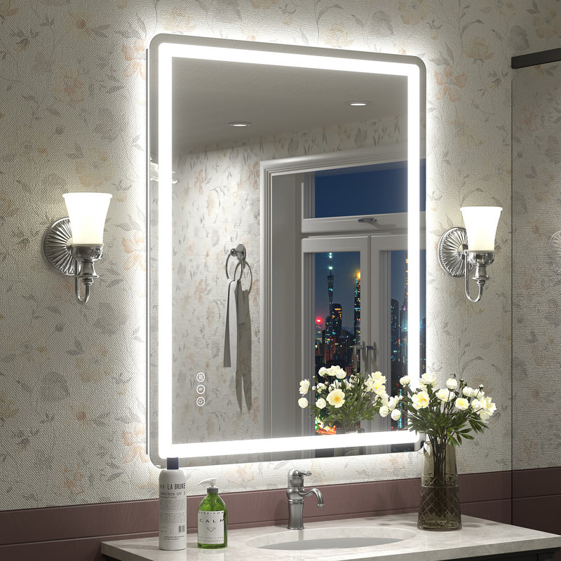 Aevar UL Certified Front & Back LED Anti-Fog Tempered Glass Bathroom/Vanity Mirror with 3-Year Warranty, 36" x 28"