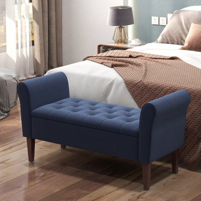 Banc de rangement en polyester touffeté