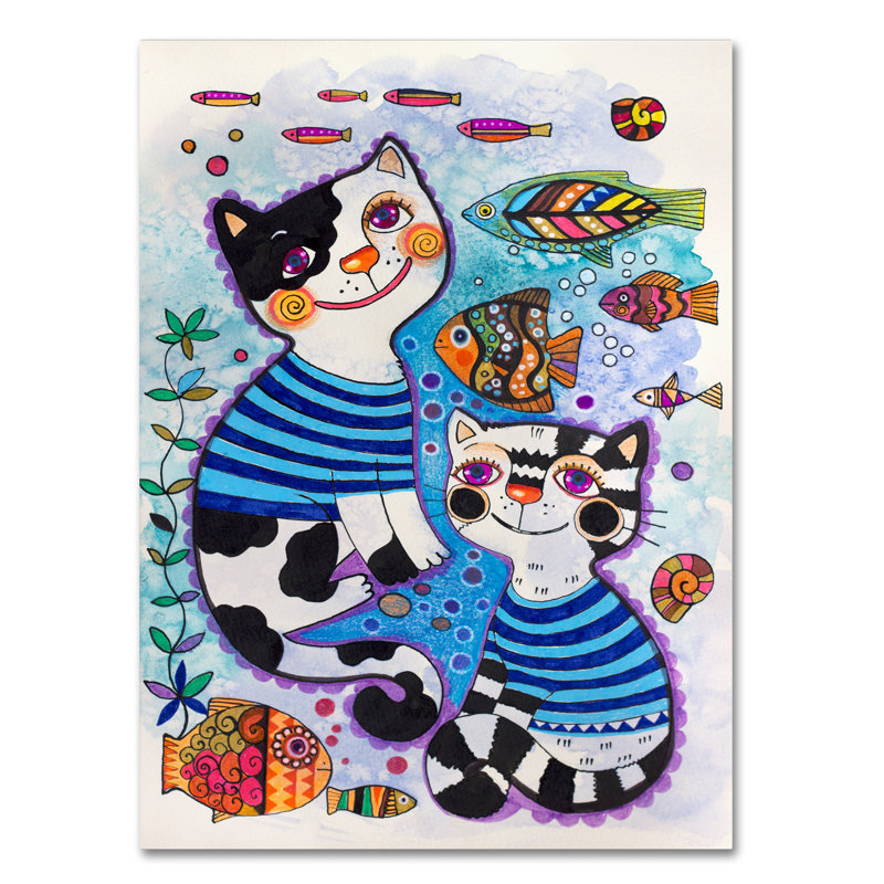« sea chats iii », art sur toile, H 19 po x l 14 po