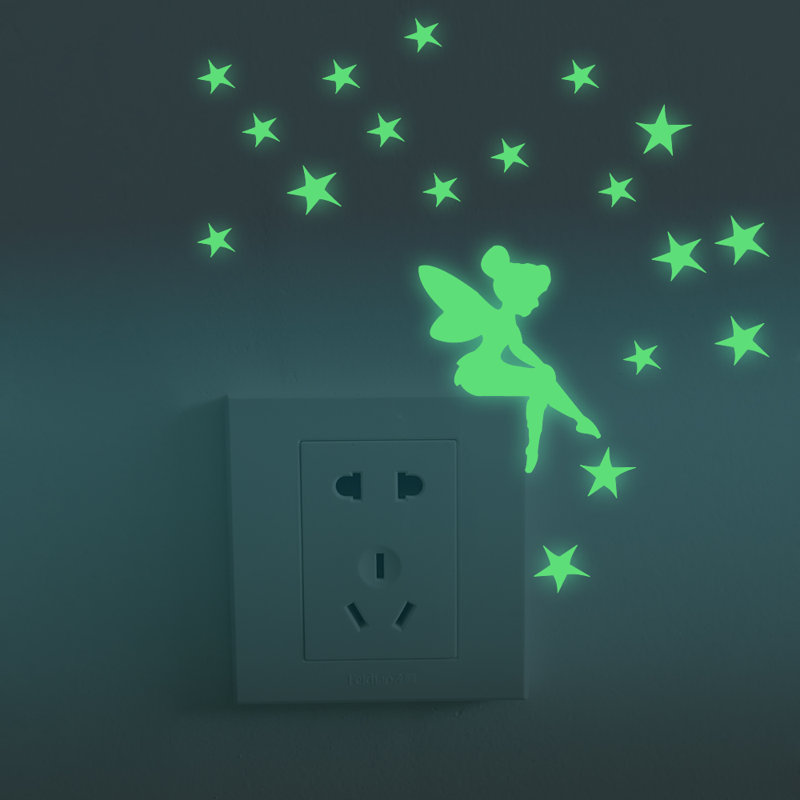 Sprinkle Fairy Stars Glow in Dark Switch Light Sticker, 2 Packs