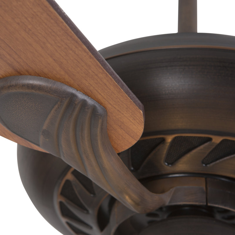Ventilateur de plafond 52 pales 52 po avec chaîne de traction et ensemble d'éclairage inclus Hanrahan, Bronze huilé