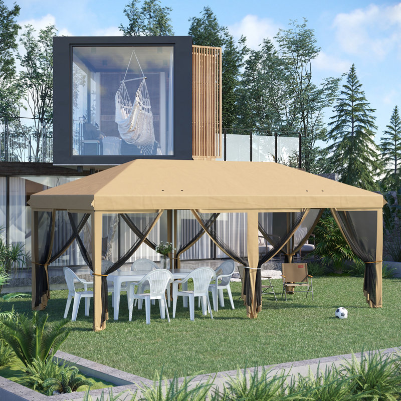 Auvent avec moustiquaire 10 pi x 20 pi Outsunny, Beige