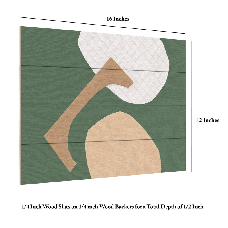 Alisa Galitsyna  Three Shapes 3 Wood Slat Art, H 12 po x l 16 po