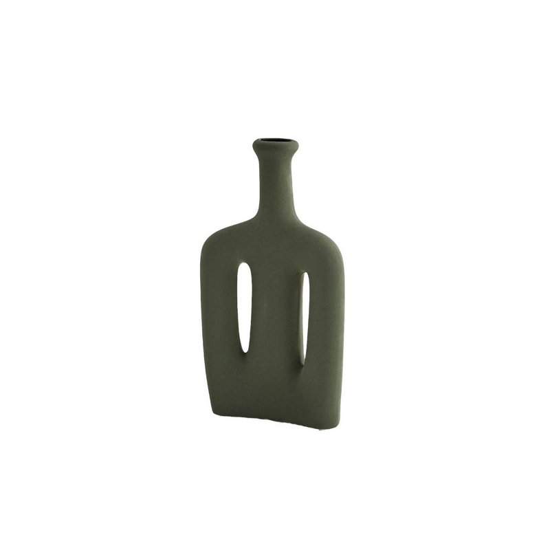 Coryann Ceramic Table Vase, Green, 15cm H x 7cm W x 27cm D