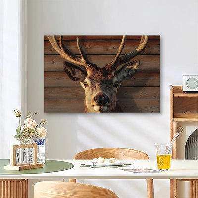 Rustic Hunting Style Deer Animal Art, Large Gallery Wrapped Canvas Wall Art Print for Living Room & Bedroom