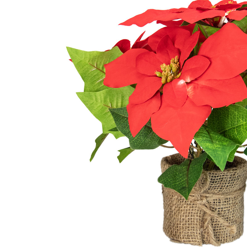 Plante artificielle rouge en pot 11 po - lumières claires
