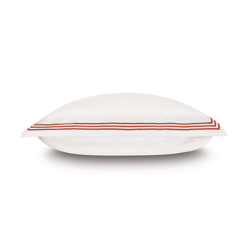 Tessa Cotton Sham Set, Ivory/Scarlet, Queen, Multi-stripe