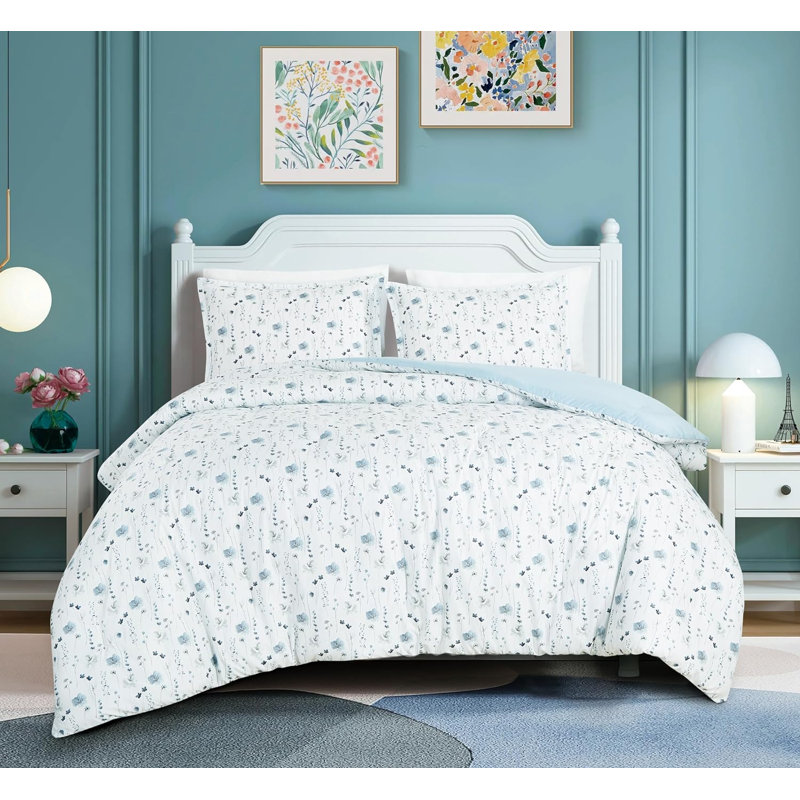 Fran Garden Standard Floral Comforter, Twin Comforter + 1 Standard Sham