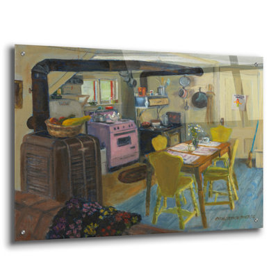 Art mural en verre épique «Summer Camp» par Christopher Pierce, 36 po x 24 po