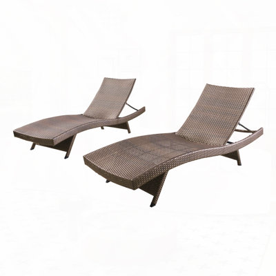 Outdoor Wicker Chaise Lounge Set
