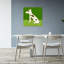 Reproduction d'art mural «chien tacheté sur fond vert»-129965250