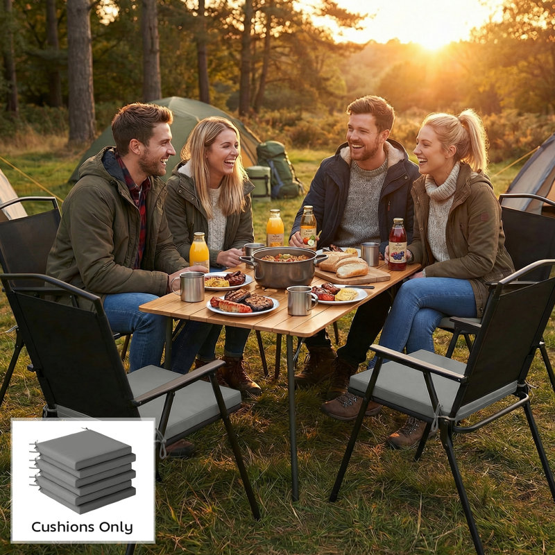 Outdoor Seat Cushion Set, Dark Grey