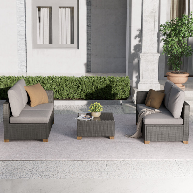 4 - Person Patio Conversation Set with Cushions