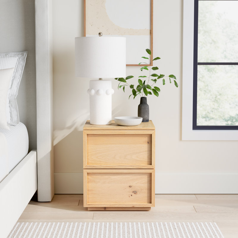 Hudson 2-Drawer 17.7" Nightstand, Natural