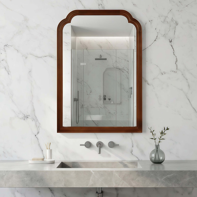 Miroir de coin, Noir / noyer foncé, 30 po x 20 po