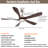 52 Inch Ceiling Fan with Light and Remote Control, 6-Speed Quiet Reversible Motor, 3 Color Temperature