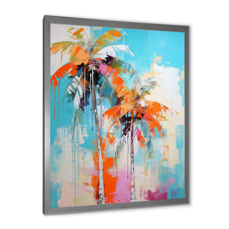 Ibarhim Palm Trees VI sur impression sur toile, H 20 po x l 12 po x P 1 po, Cadre photo argenté
